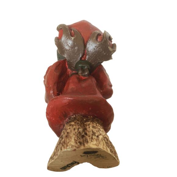 Vintage Santa With Skis Lantern and Moose Antler Backpack 8" High Christmas - Picture 3 of 8